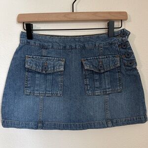 Y2K Denim Cargo Mini Skirt Skort Downtown Grunge Vintage